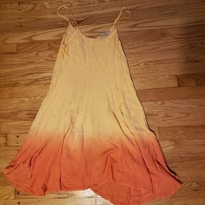 Yellow to pink gradient dress